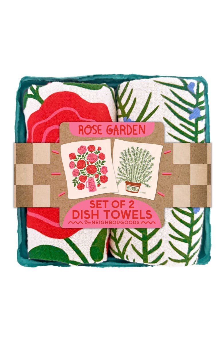The Neighborgoods Rose Garden - Dish Towel Set of 2, Main, color, NO COLOR