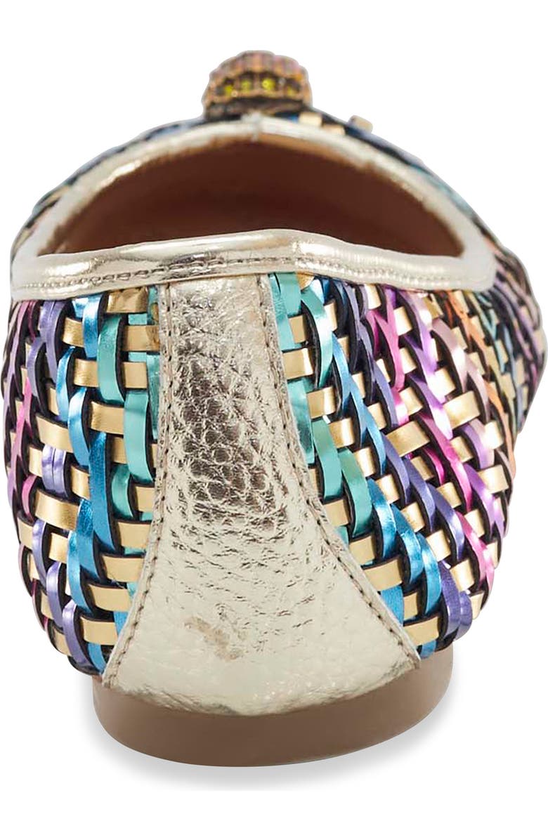 Kurt Geiger London Kids' Mini Eagle Ballerina Flat, Alternate, color, Gold Multi