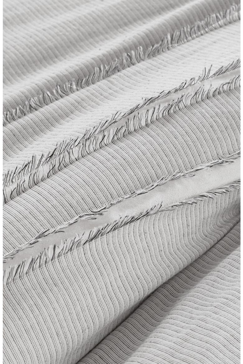 Fringe Stripe Duvet Cover & Sham Set, Alternate, color, GREY