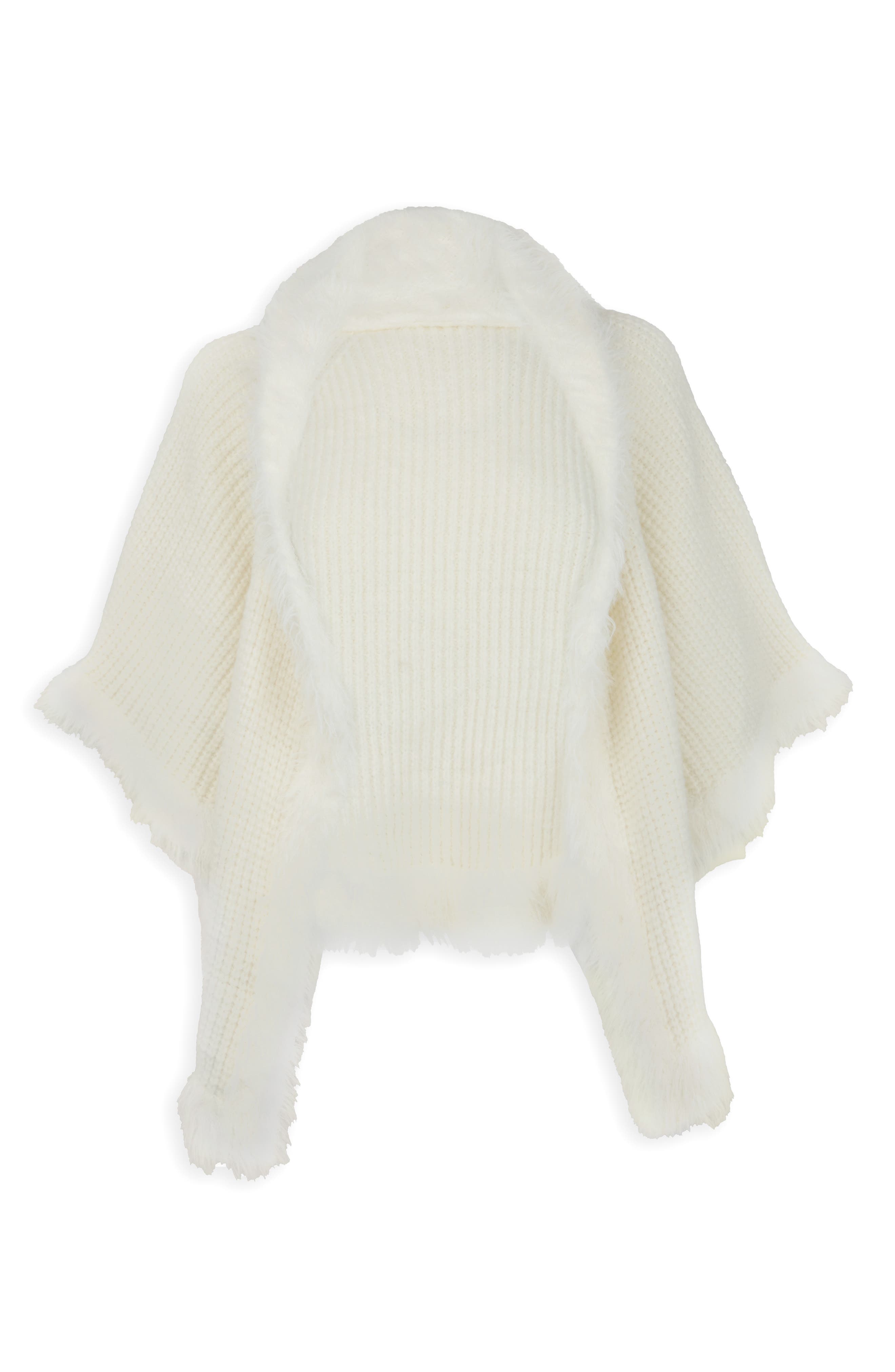 SAACHI Faux Fur Trim Kimono