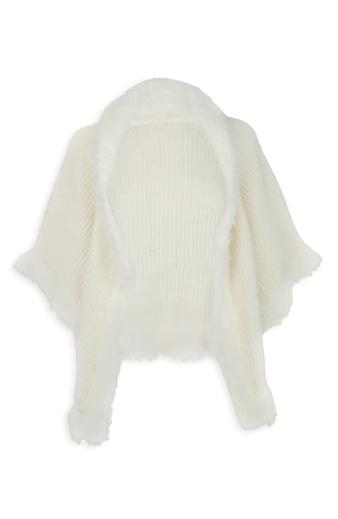 Faux Fur Trim Kimono