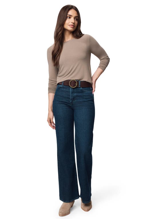 Splendid Long Sleeve Crewneck T-shirt In Brown