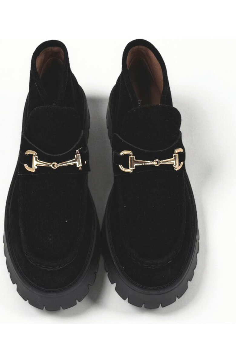 Amie Rafa Dario Suede Horsebit Boots, Alternate, color, Black