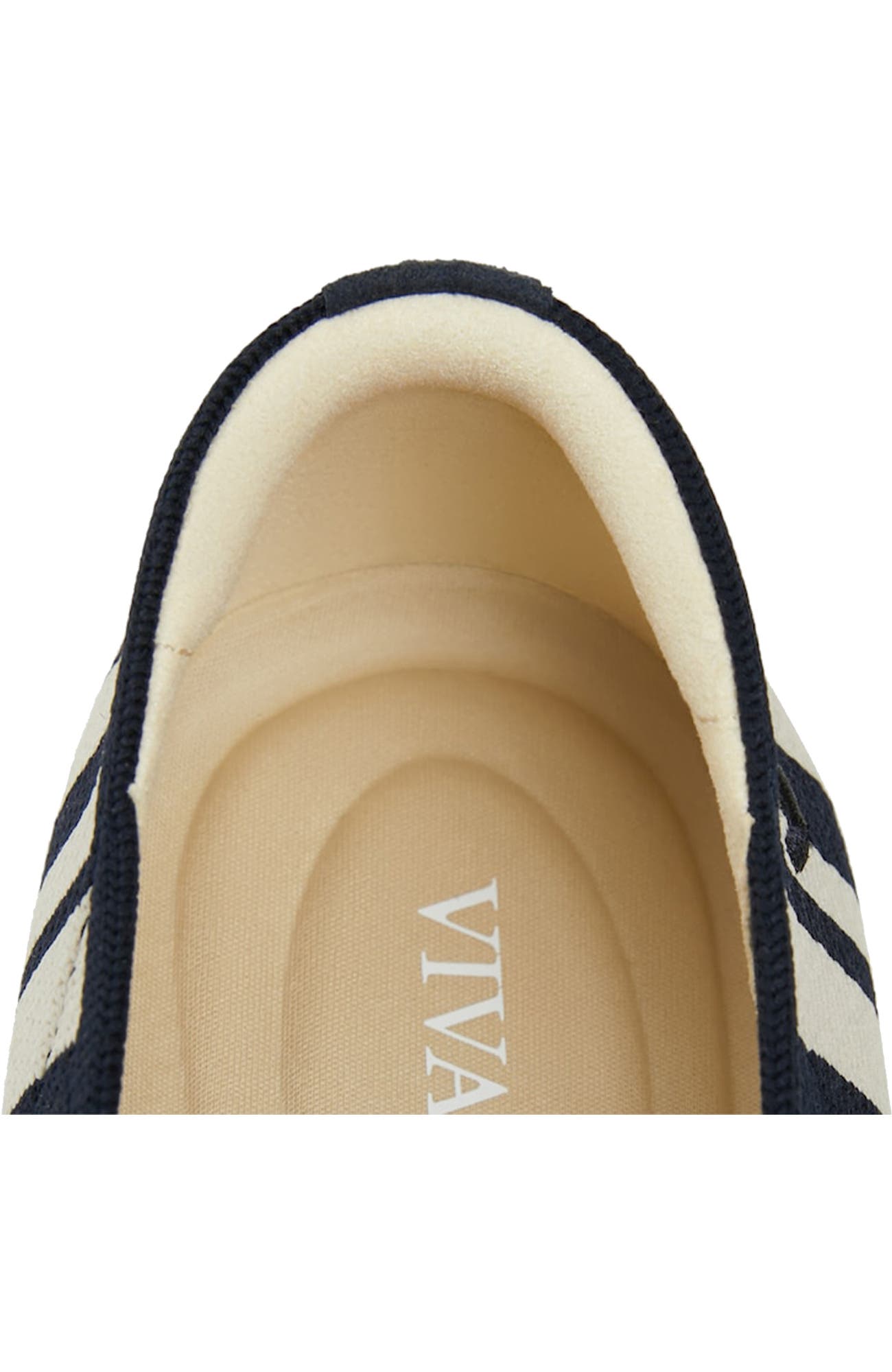 Margot Mary-Jane Square-Toe Ballet Flats, Alternate, color, Navy Ivory Multi Stripe