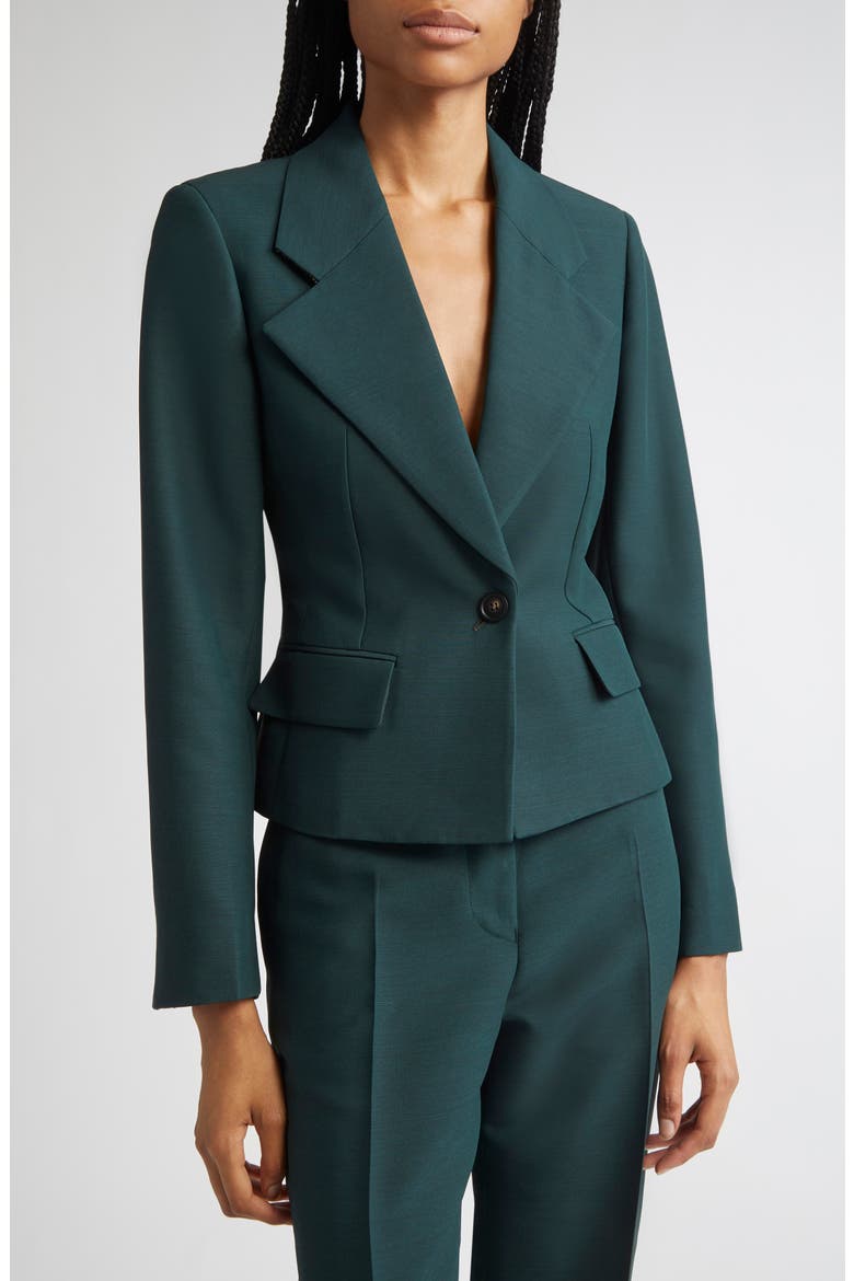 One-Button Crop Blazer, Alternate, color, MOSS