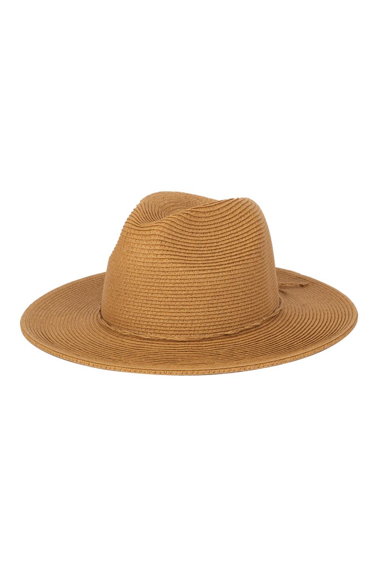 Tie Band Water Resistant Fedora Hat, Main, color, TOBACCO