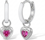 In Season Jewelry Enamel Dangle Heart Hoop Earrings
