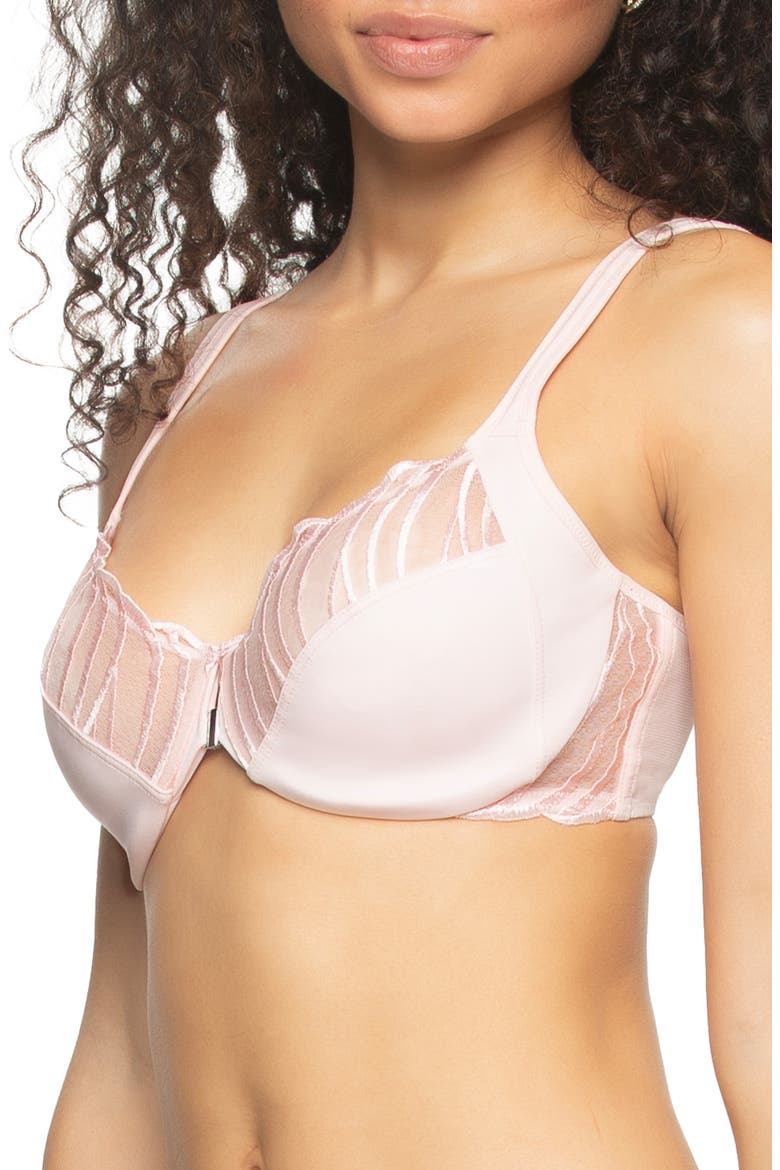 Angie Underwire Front Close Minimizer Bra, Alternate, color, PINK DOGWOOD
