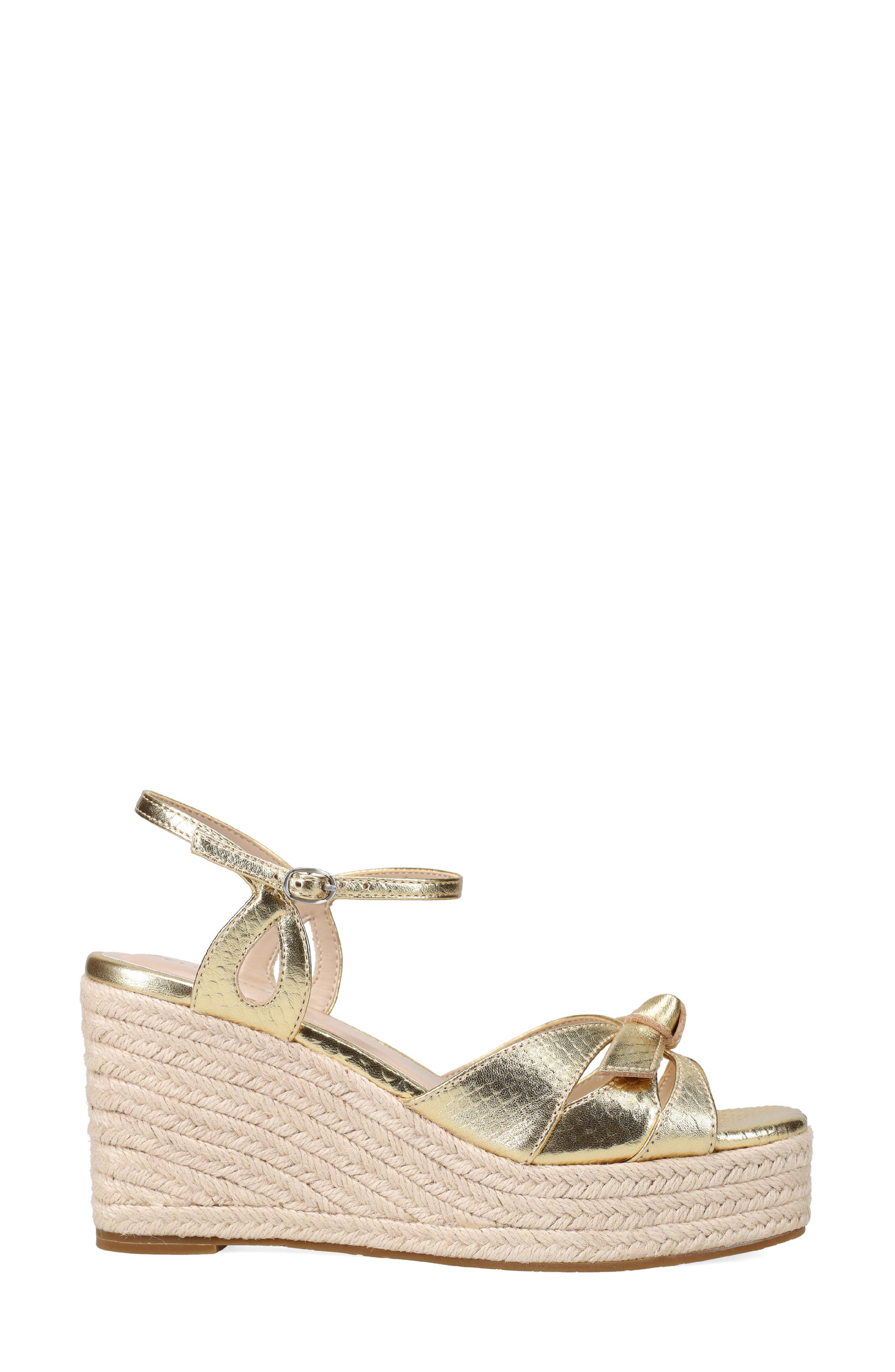 Elbie Espadrille Ankle Strap Platform Wedge Sandal, Alternate, color, LIGHT GOLD