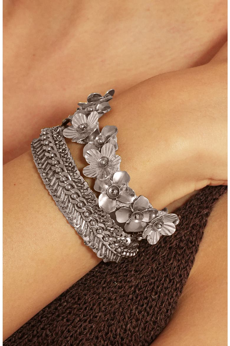 Rika Multistrand Bracelet, Alternate, color, GUNMETAL