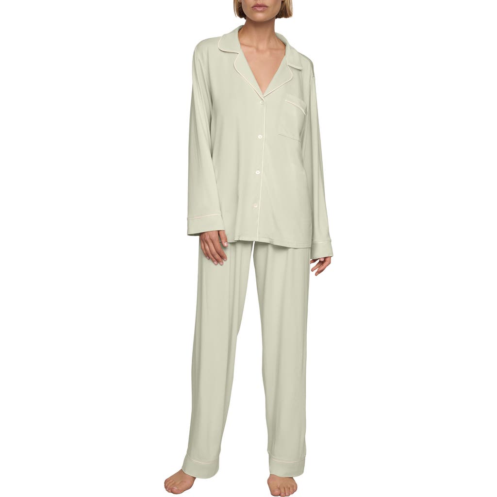 Eberjey Gisele Tencel Modal Long Pj Set In Green