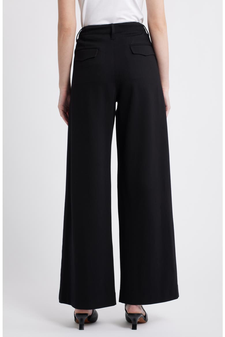 Sofie High Waist Wide Leg Ponte Pants, Alternate, color, BLACK