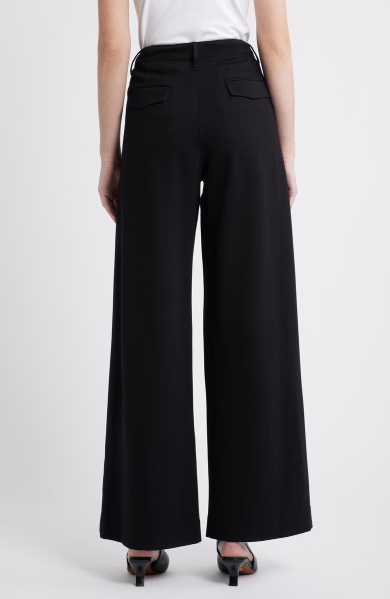 rag & bone Sofie High Waist Wide Leg Ponte Pants, Alternate, color, Black