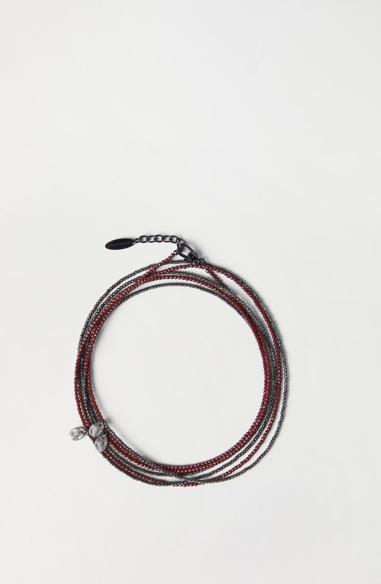Brunello Cucinelli Hematite and Sterling Silver bracelet, Alternate, color, Red