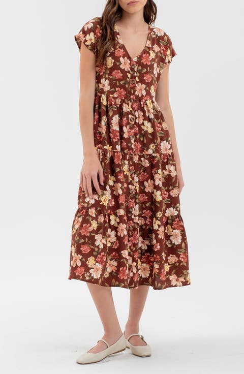 Floral Button-Up Midi Dress