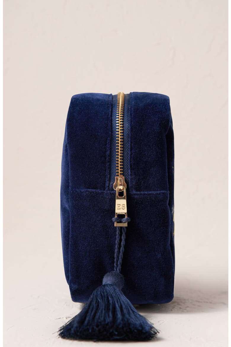 Celestial Velvet Wash Bag, Alternate, color, Navy
