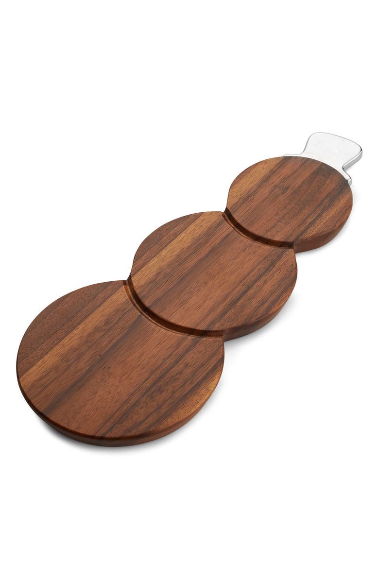 Nambé Snowman Cheeseboard & Knife, Alternate, color, Silver