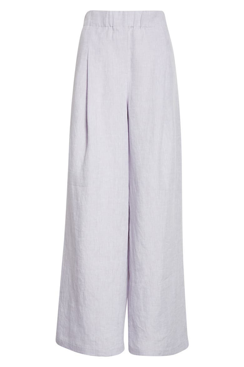 Astor Pleated Organic Linen Wide Leg Pants, Alternate, color, ARCTIC AMETHYST