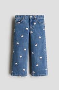 H&M Printed Wide Leg Jeans