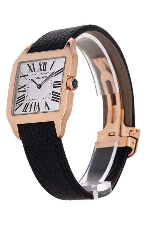 WATCHFINDER & CO. WATCHFINDER & CO. CARTIER PREOWNED 2014 SANTOS DUMONT LEATHER STRAP WATCH, 34.6MM