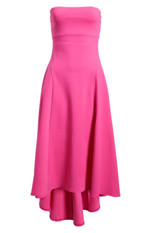 Shop Susana Monaco Strapless High/low Dress In Hot Pink