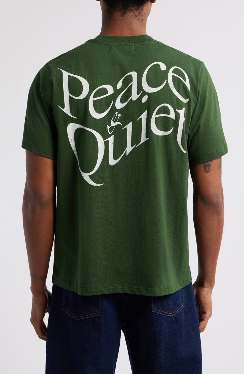 Museum of Peace & Quiet Warped Cotton Logo Graphic T-Shirt, Alternate, color, Forest