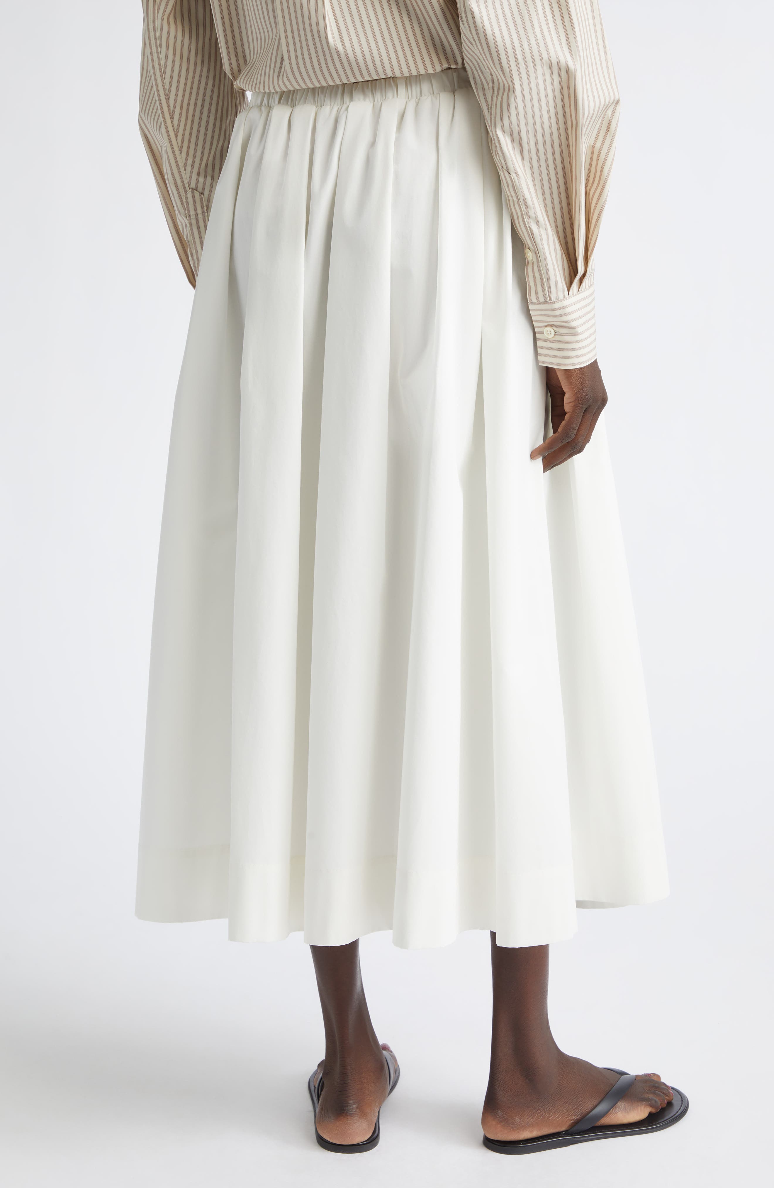 Kallmeyer Isolde Pleated Starched Organic Cotton Poplin Maxi Skirt ...