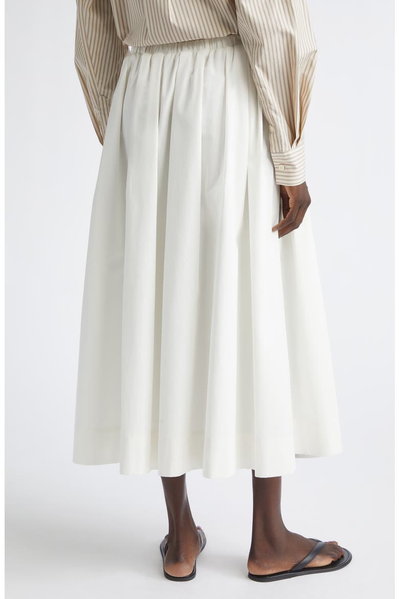 Isolde Pleated Starched Organic Cotton Poplin Maxi Skirt, Alternate, color, IVORY