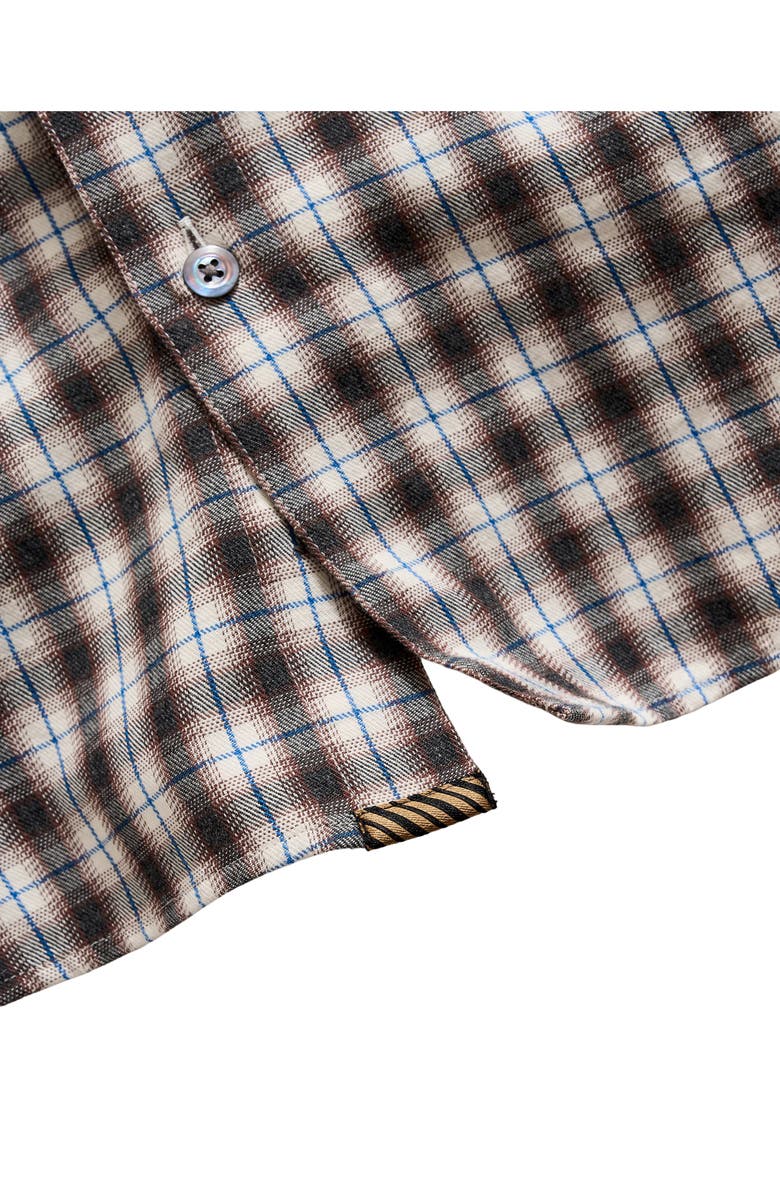 Billy Reid Hutcheson Plaid Cotton Button-Up Shirt, Alternate, color, Brown Multi