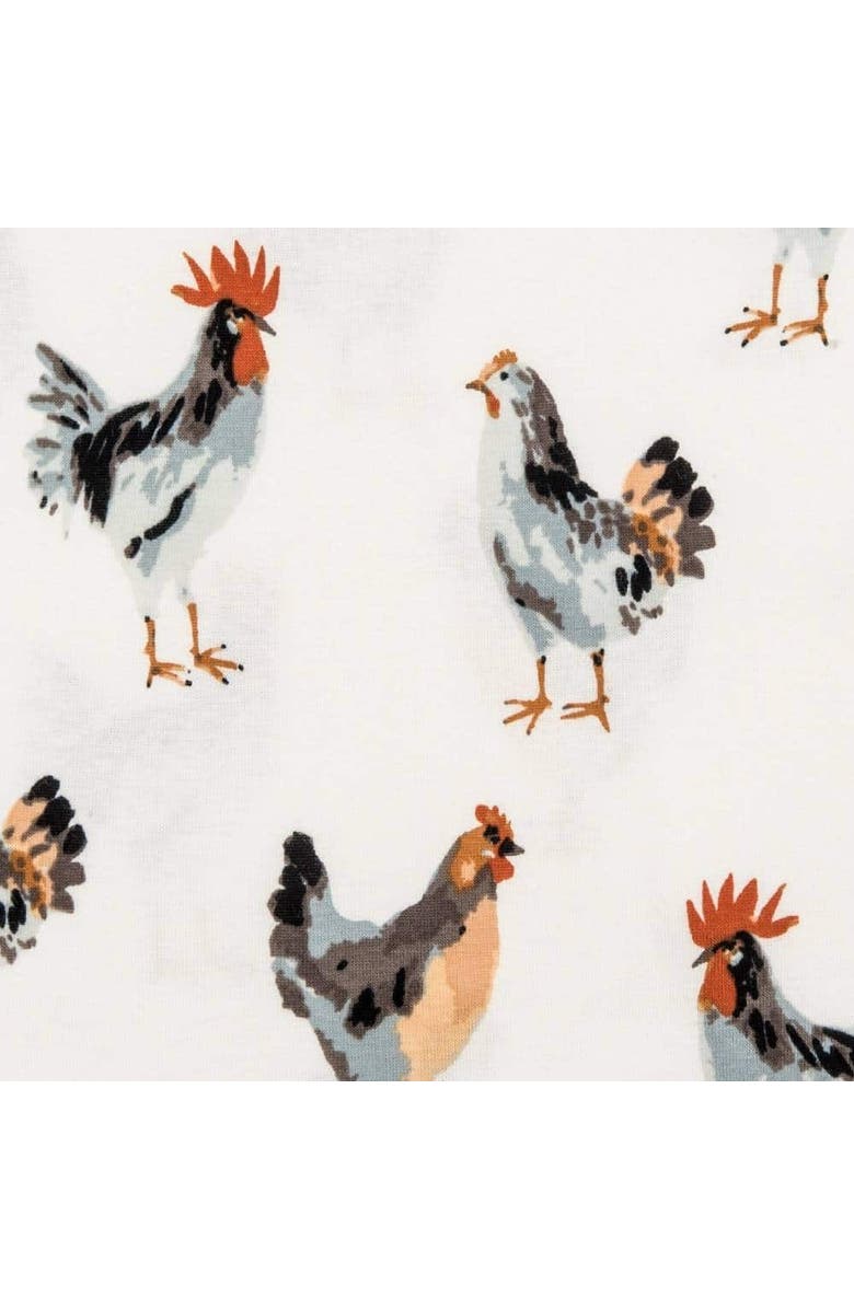 Milkbarn Organic Cotton Zipper Footed Romper, Alternate, color, Chicken