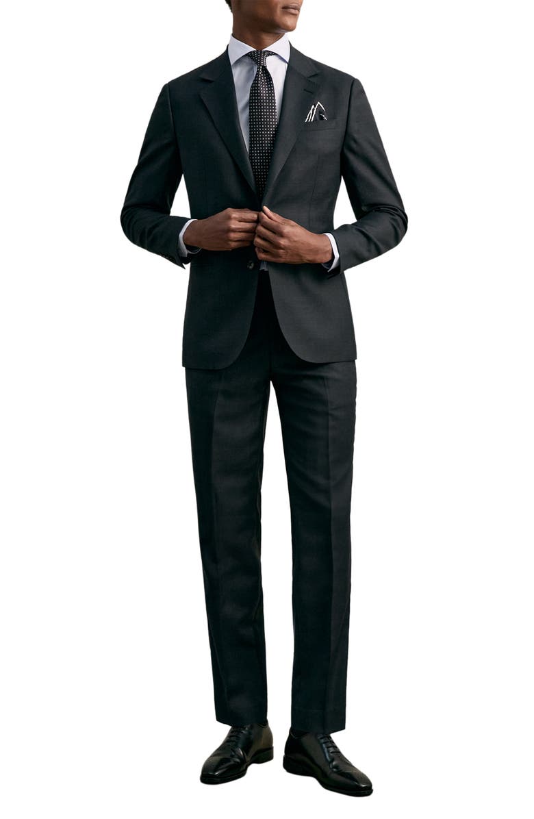 Reiss Remote Slim Fit Cotton Button-Up Shirt, Alternate, color, Mid Blue