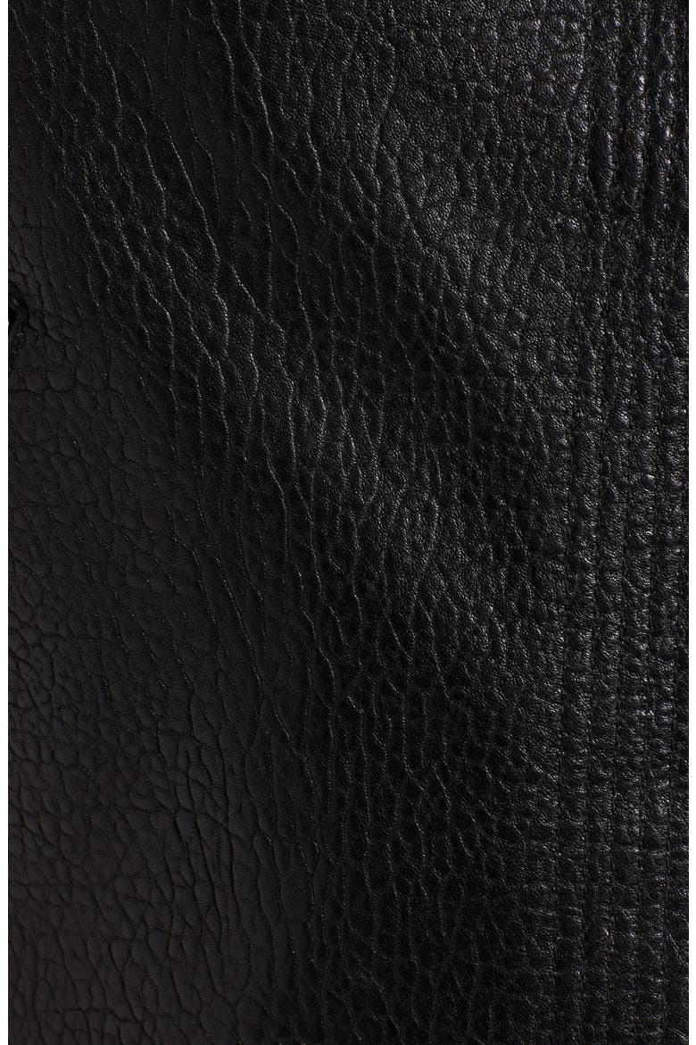 Asymmetrical Zip Leather Moto Jacket, Alternate, color, BLACK