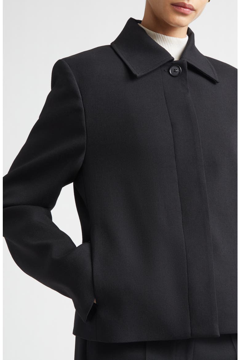 Boxy Stretch Wool & Cotton Twill Jacket, Alternate, color, BLACK