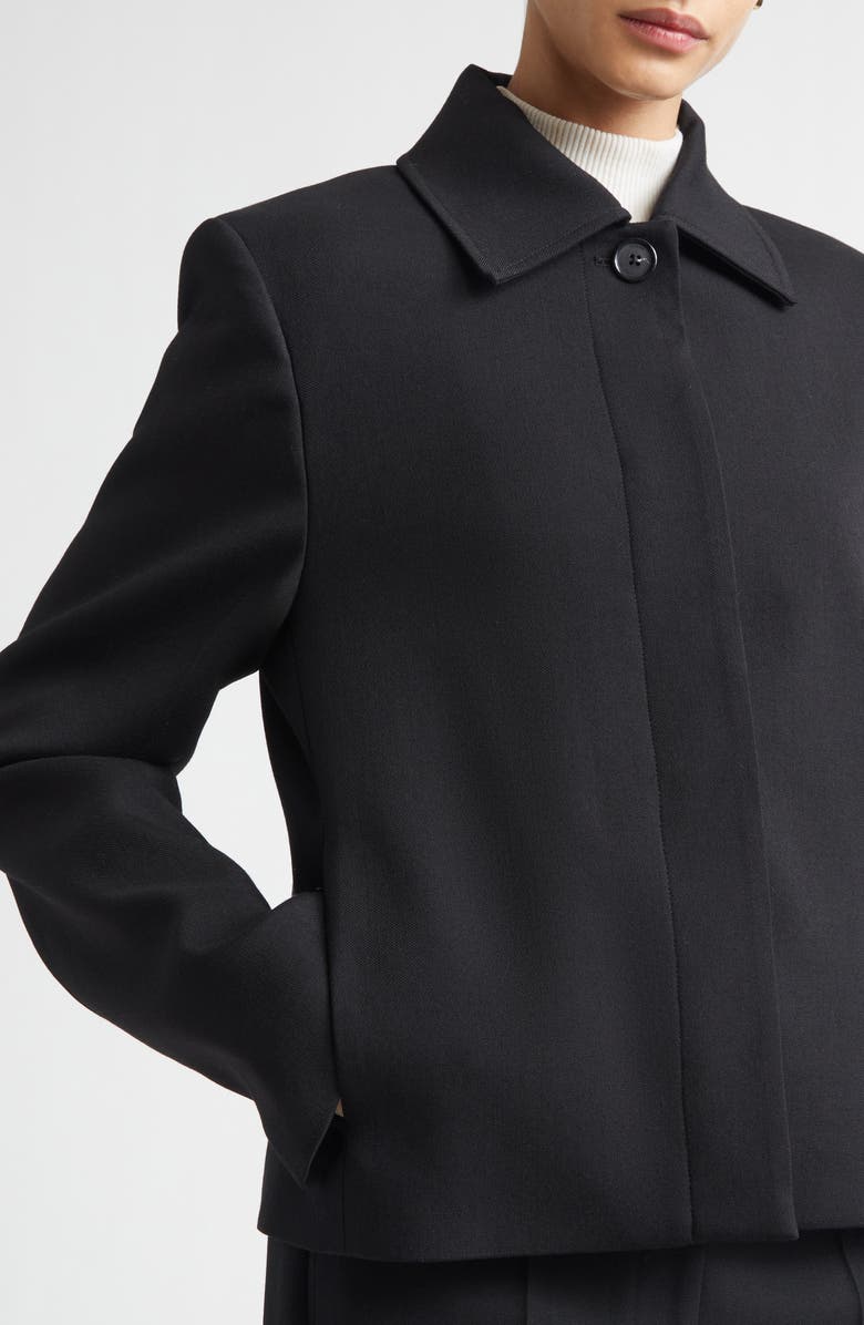 TOTEME Boxy Stretch Wool & Cotton Twill Jacket, Alternate, color, Black