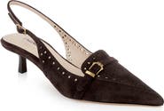 L'AGENCE Lourdes Slingback Pointed Toe Kitten Heel Pump