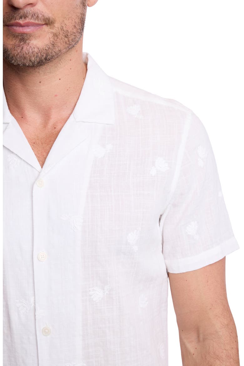 Embroidered Cotton Blend Camp Shirt, Alternate, color, WHITE EMBROIDERED FLOWERS