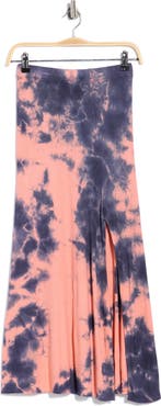 GO COUTURE Tie Dye Slit Maxi Skirt