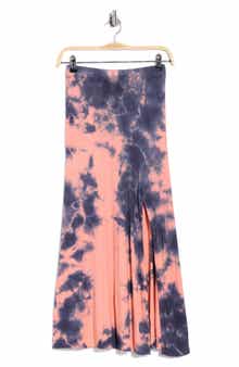 GO COUTURE Tie Dye Slit Maxi Skirt