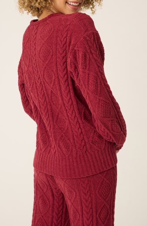 Pj Salvage Chenille Cable Knit Sweater In Red