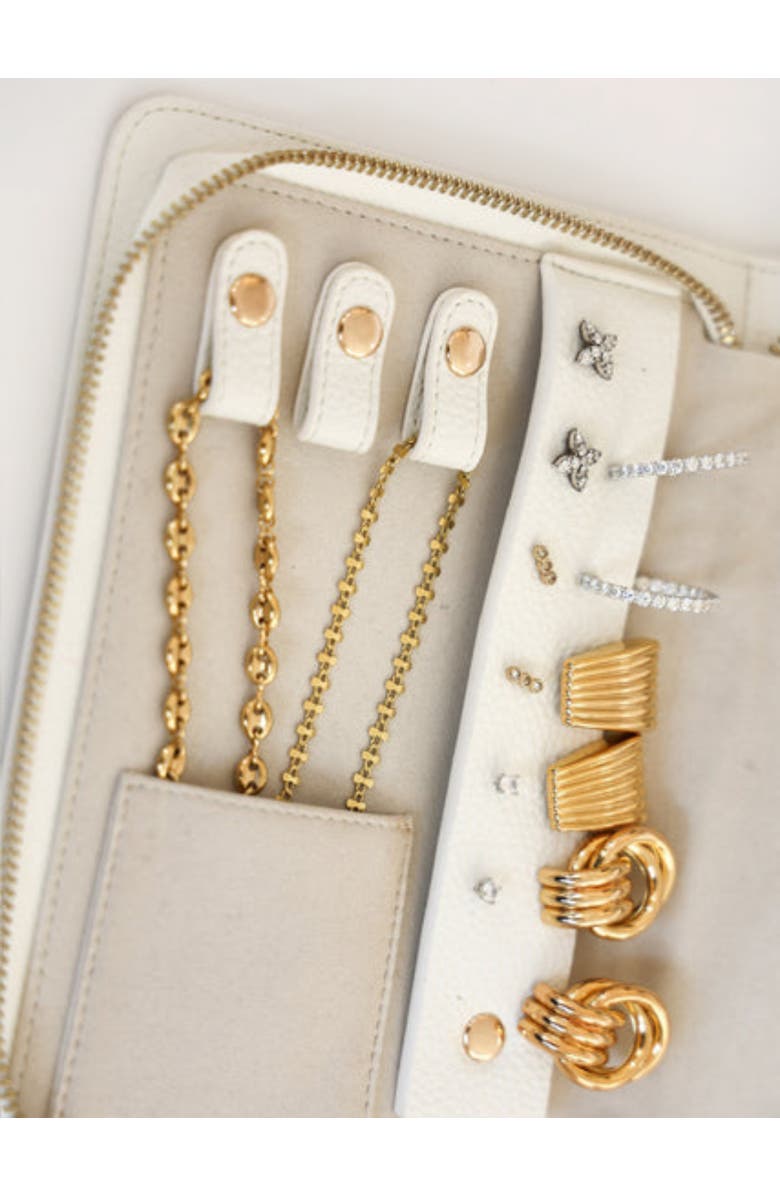 AUGUSTNOA Travel Jewelry Organizer, Alternate, color, White