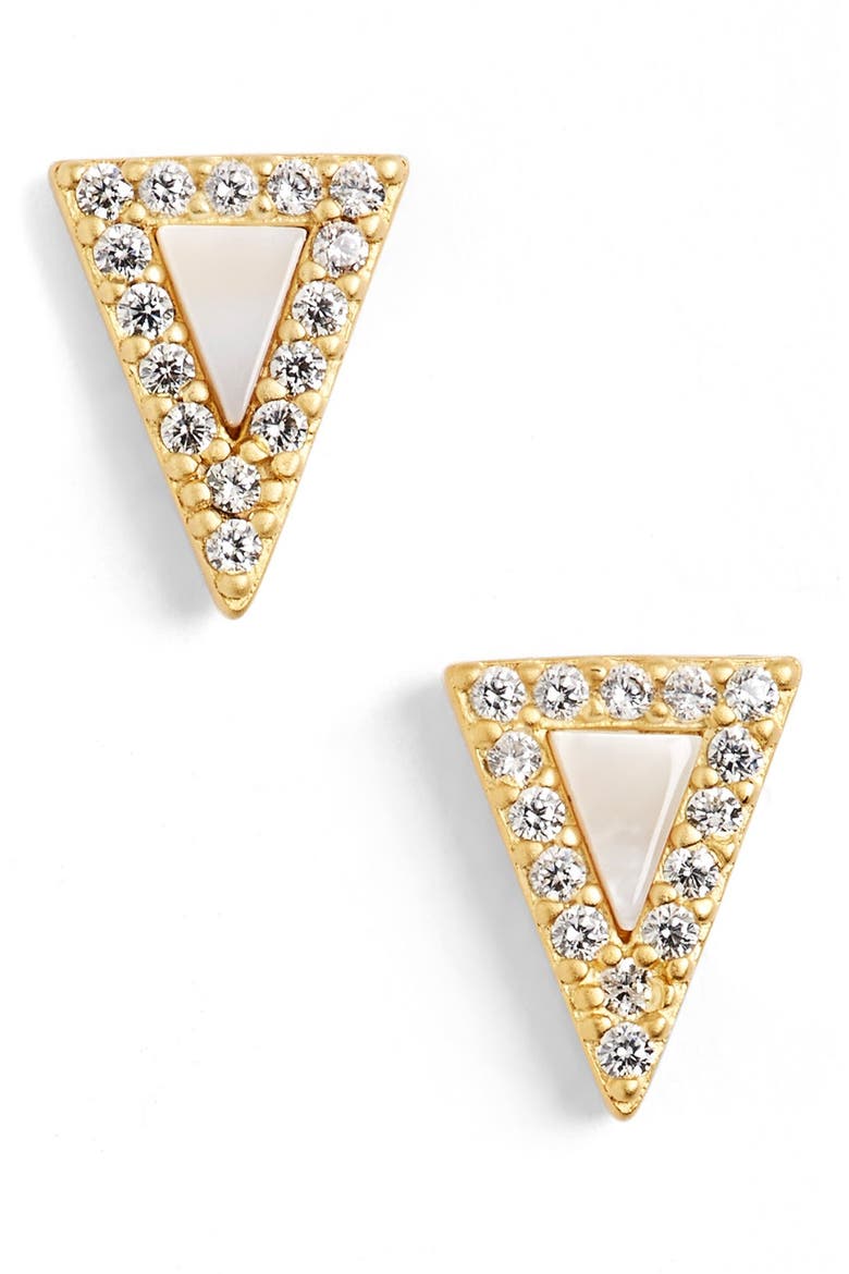 'Metropolitan' Triangle Stud Earrings, Main, color, GOLD