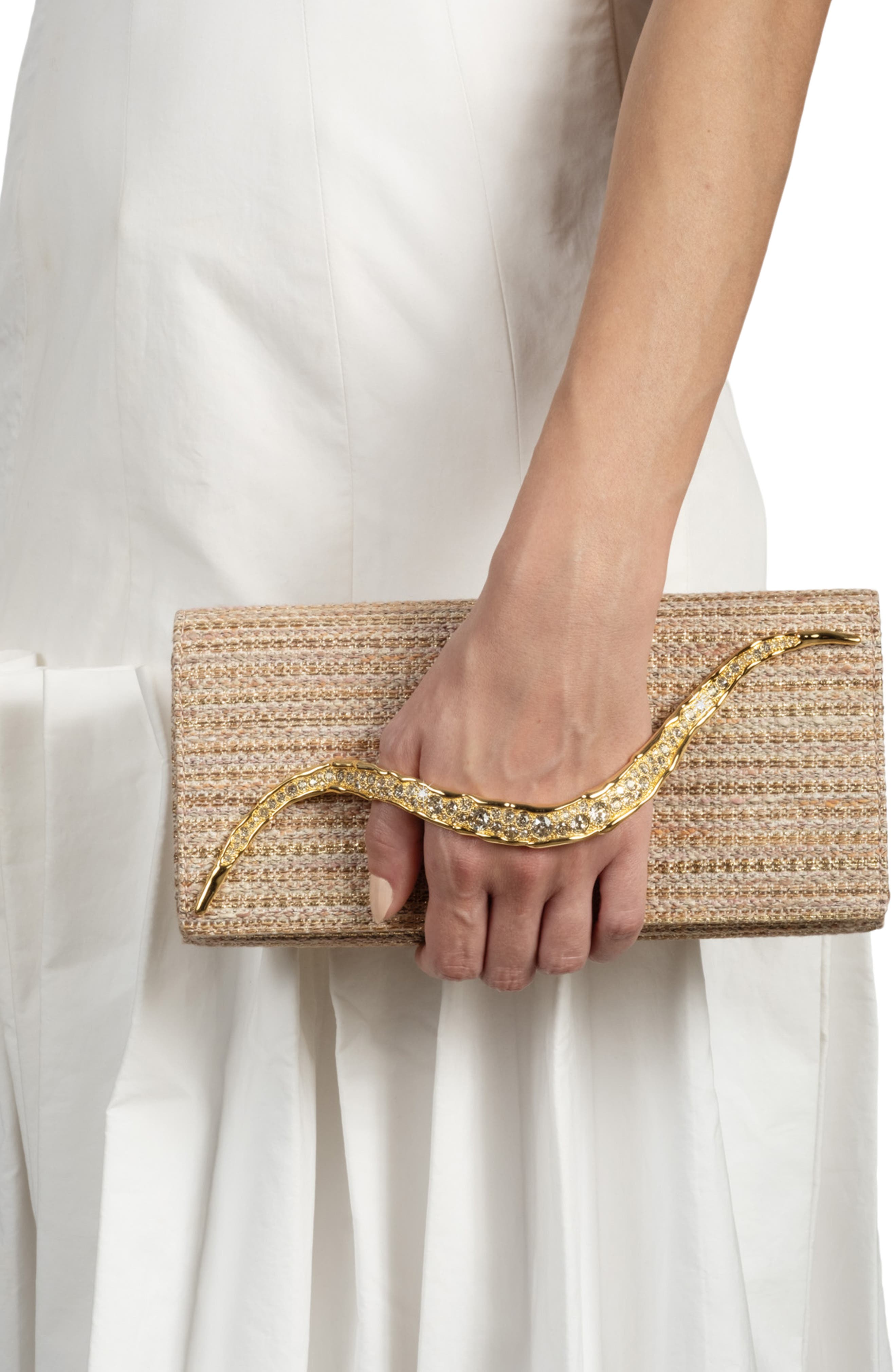Crystal Curve Clutch, Alternate, color, SUNSET BLUSH