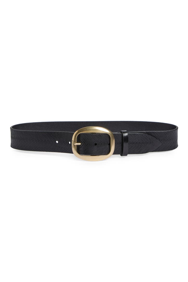 Dara Leather Belt, Main, color, BLACK
