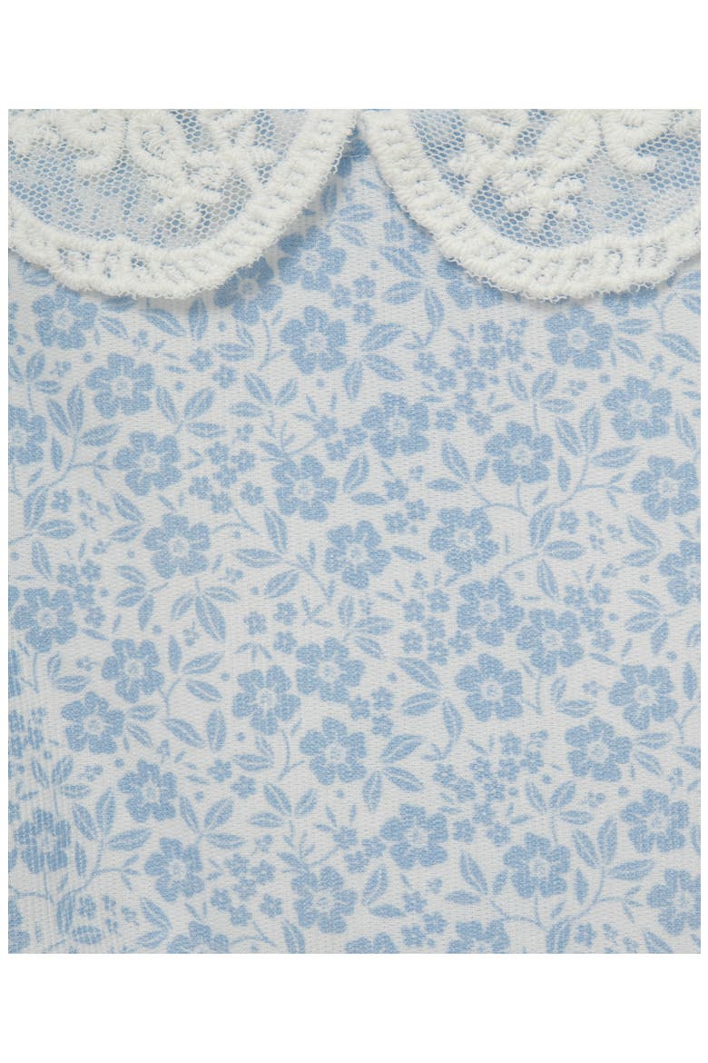Floral Bubble Romper, Socks & Headband Set, Alternate, color, BLUE FLORAL