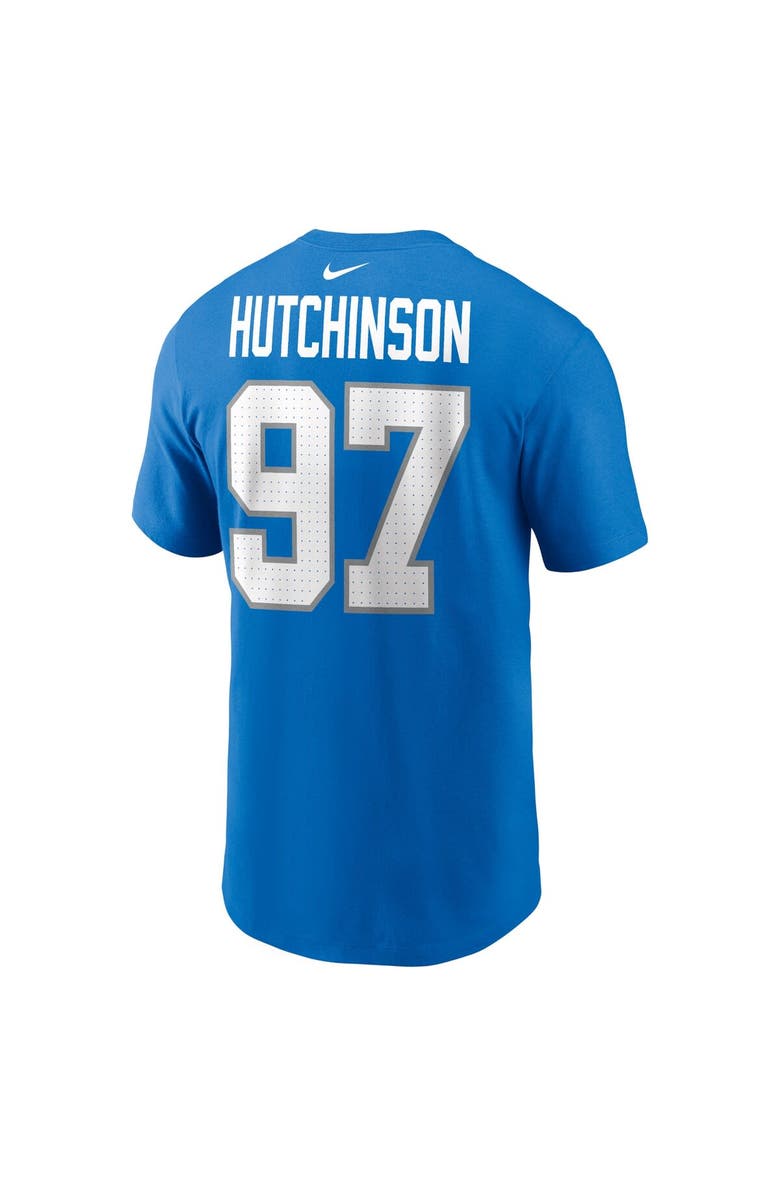 Nike Men's Nike Aidan Hutchinson Blue Detroit Lions Name & Number T-Shirt, Alternate, color, Blue