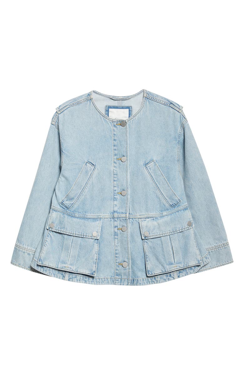 3.1 Phillip Lim Collarless Trapeze Denim Jacket, Alternate, color, Light Blue