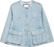 3.1 Phillip Lim Collarless Trapeze Denim Jacket
