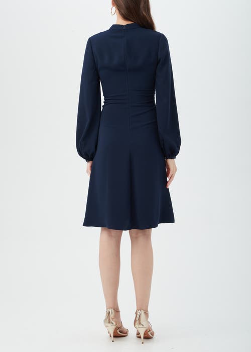 Trina Turk Lora Split Neck Dress In Indigo In Indigo