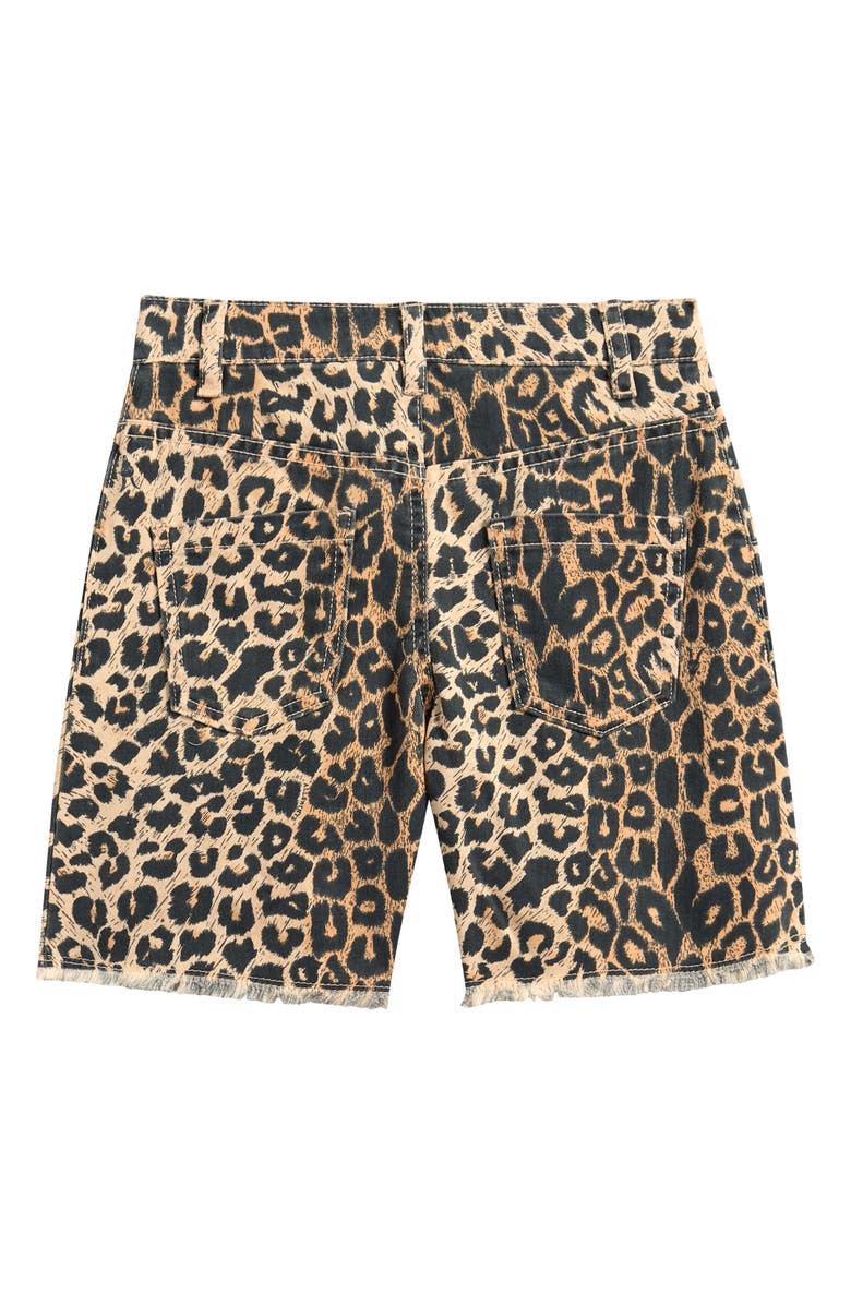 smALLSAINTS by ALLSAINTS Kids' Leopard Print Denim Shorts, Alternate, color, Brown