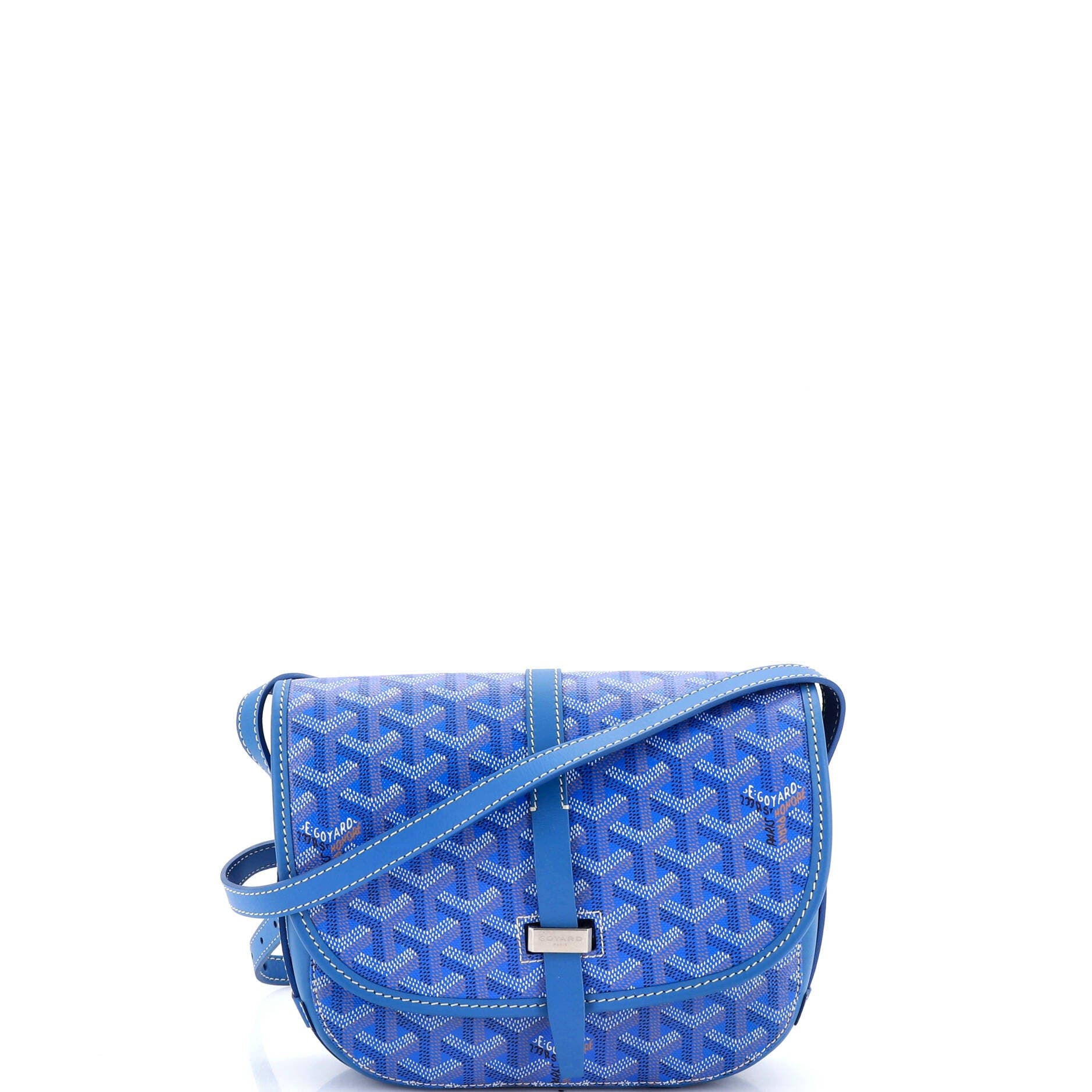 Pre-Owned Goyard Belvedere II Messenger Bag Coated Canvas PM, Main, color, Blue